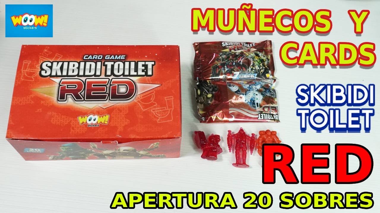CARDS Skibidi Toilet RED de Woow Stickers: Apertura 20 sobres de CARTAS con Muñecos GIGANTES