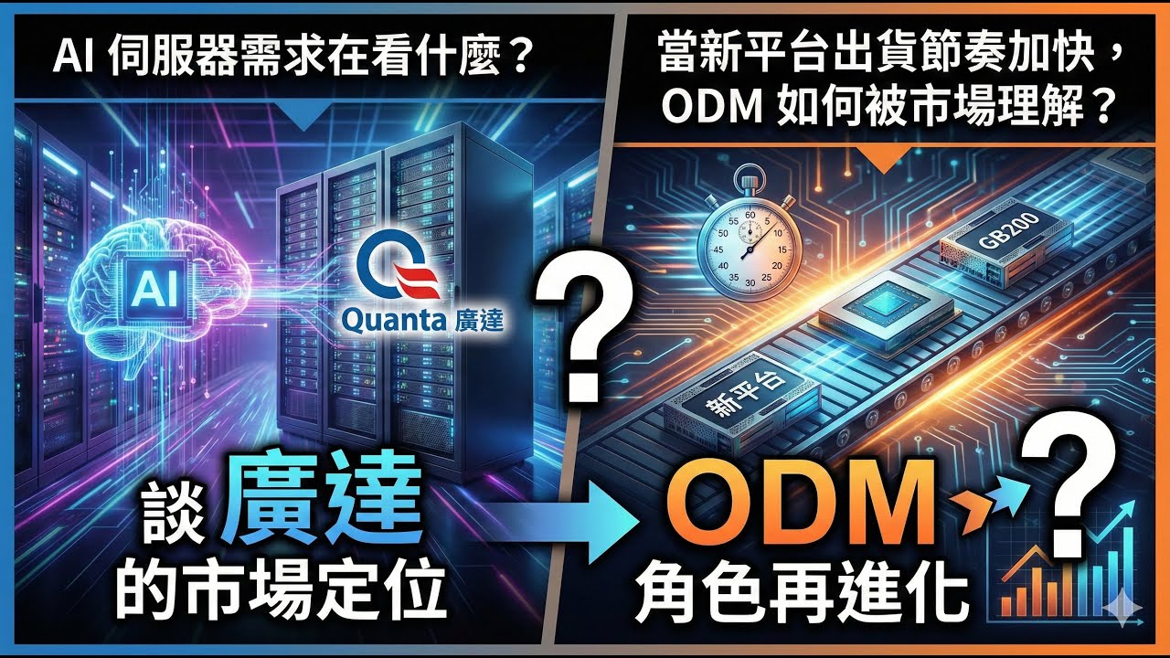 AI 伺服器需求在看什麼？談 #廣達 的市場定位當新平台出貨節奏加快，ODM 如何被市場理解？