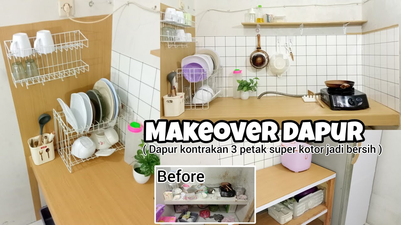 EXTREME ROOM MAKEOVER - Dapur Sempit (1.5m x 3m) ✨aesthetic minimalis✨ | Kitchen Makeover Indonesia
