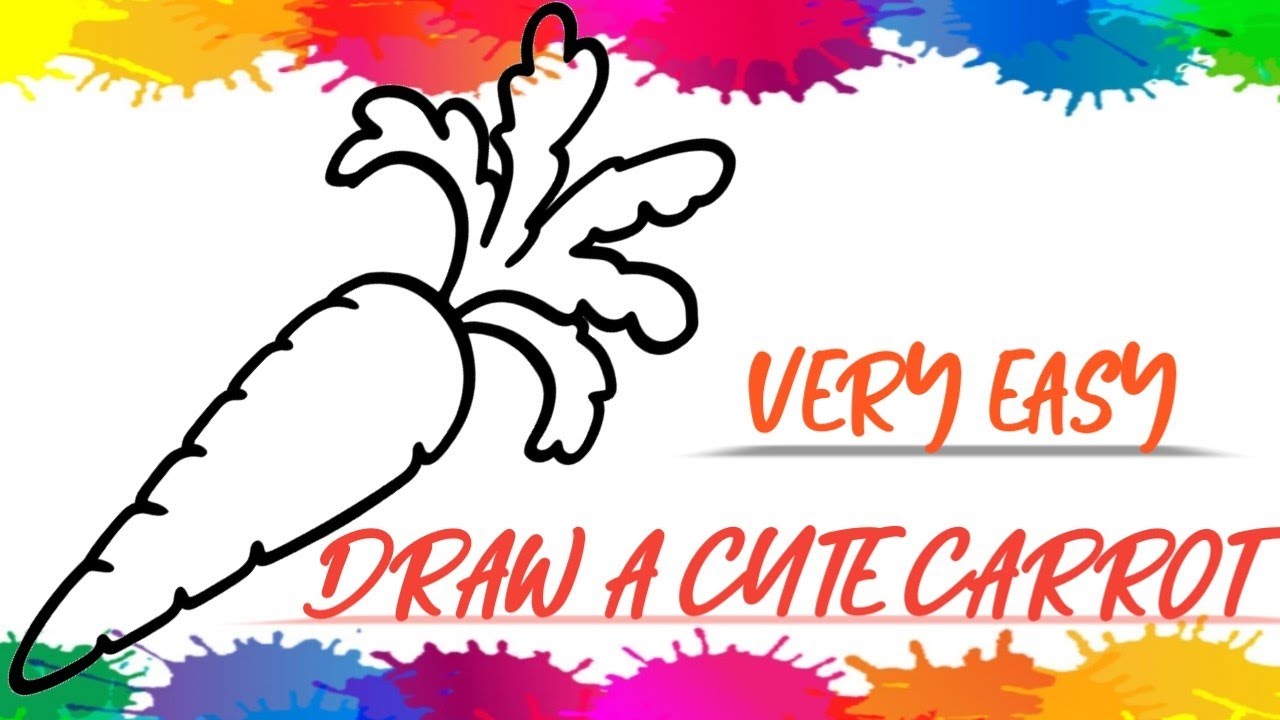 How to Draw a Cute Carrot 🥕 | Easy Carrot Drawing for Kids | 