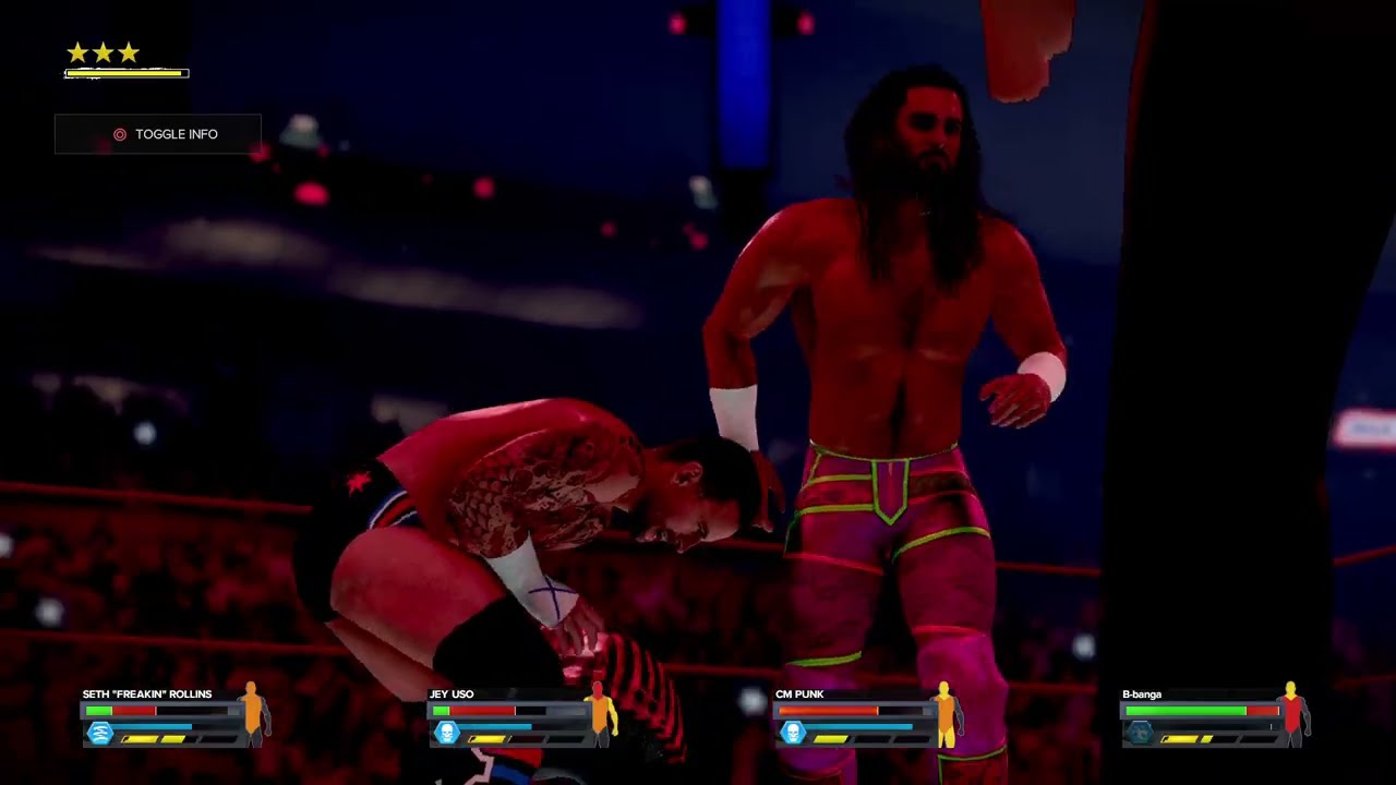 WWE 2K24 RAW EXTREME|B-banga vs Seth Rollins vs Cm Punk| ABLIMIC WWE CHAMPIONSHIP MATCH