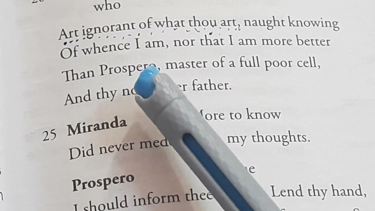 'The Tempest' by William Shakespeare Act I, Scene II fully explained in Hindi by Sulekha Jadaun