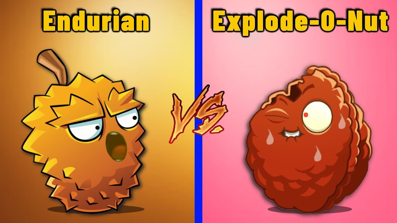 PVZ 2 - ENDURIAN vs EXPLODE-O-NUT! Plant vs Plant - Who Will Win?