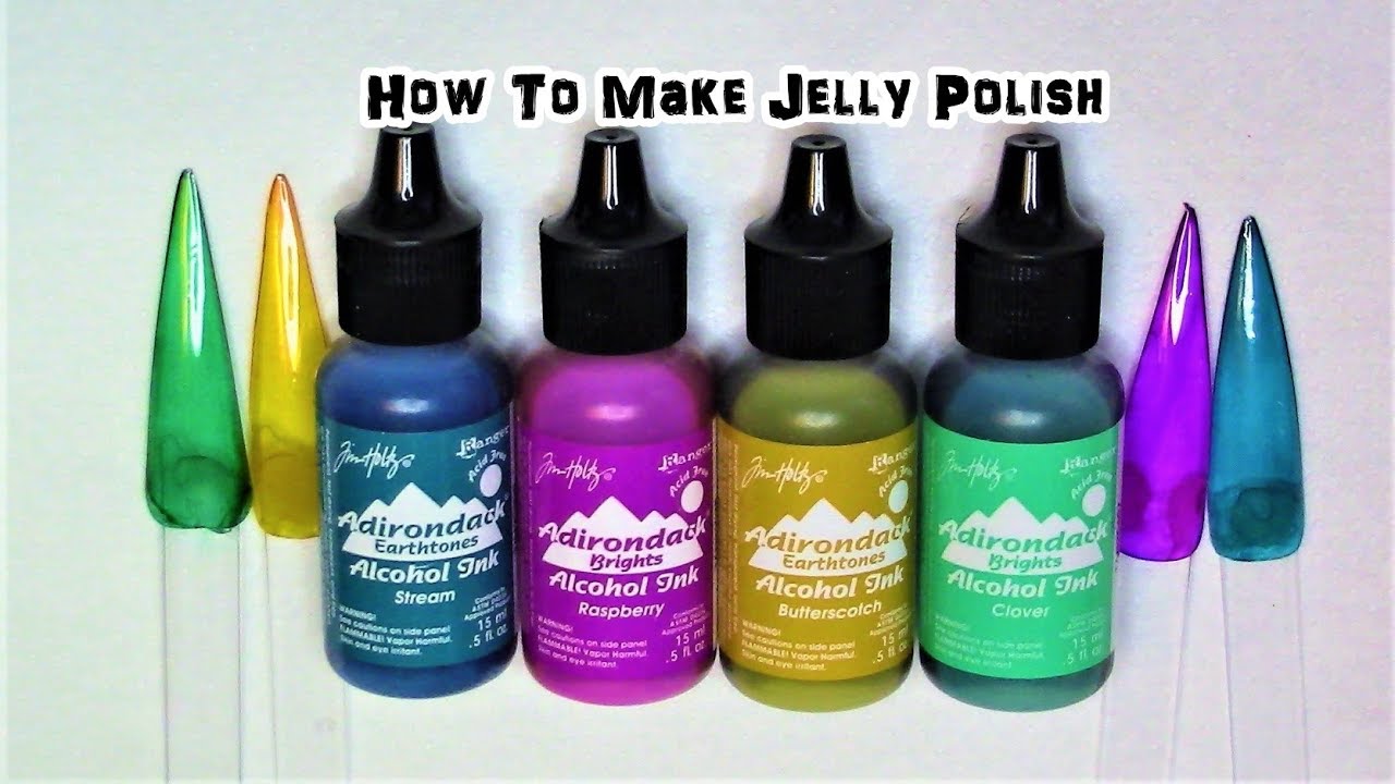 DIY ✰How To Make Jelly💜🧡💚Polish With Alcohol Inks#101 #101