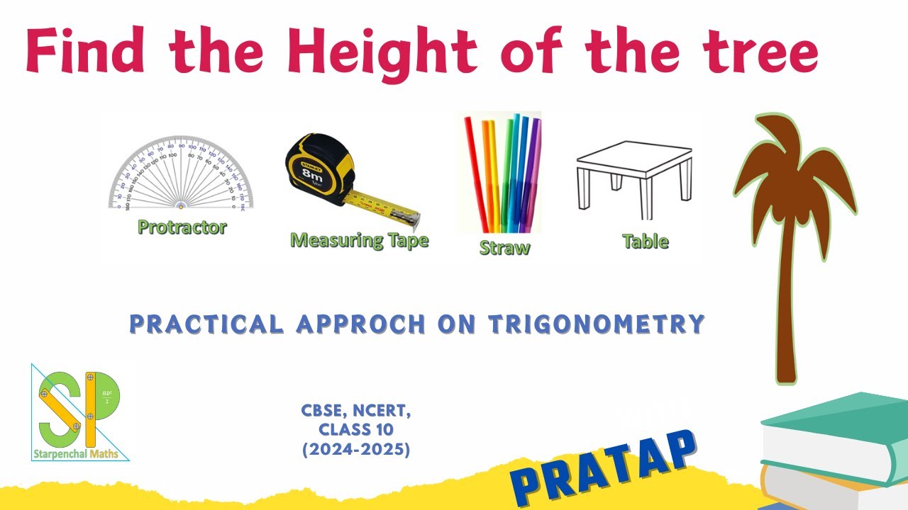 Measuring Height of the tree, using protractor and straw, #maths #cbse #class10 #trigonometry