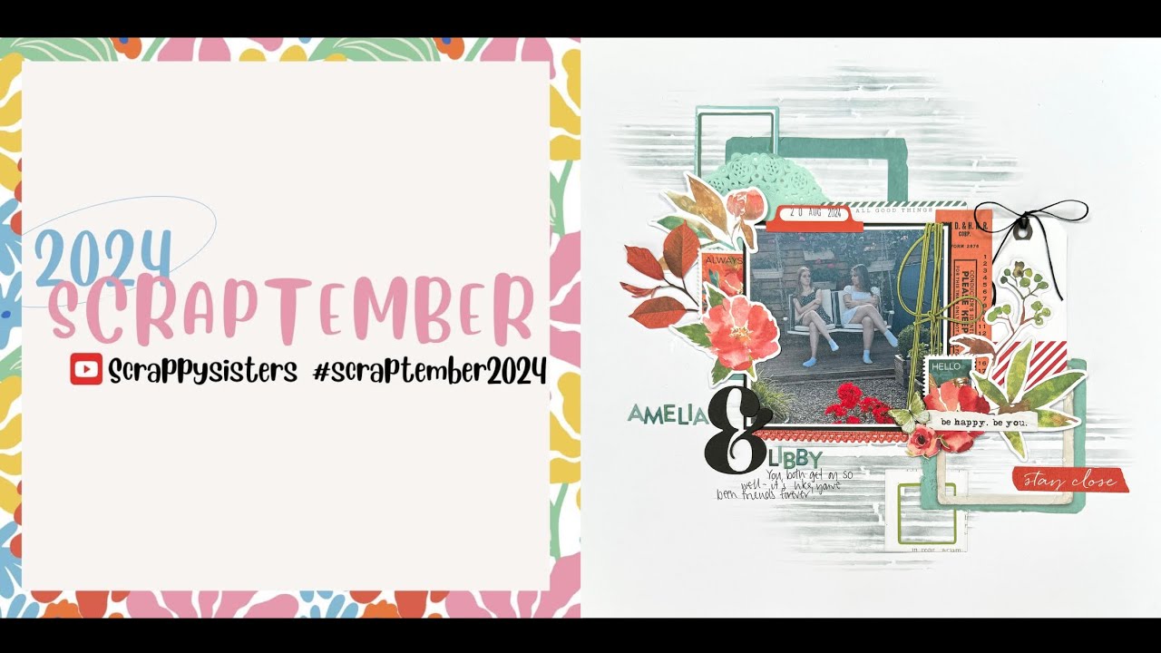 Scrapbook Process Video #522 #scraptember2024 Day 10 use florals - 49 & Market Artoptions Alena