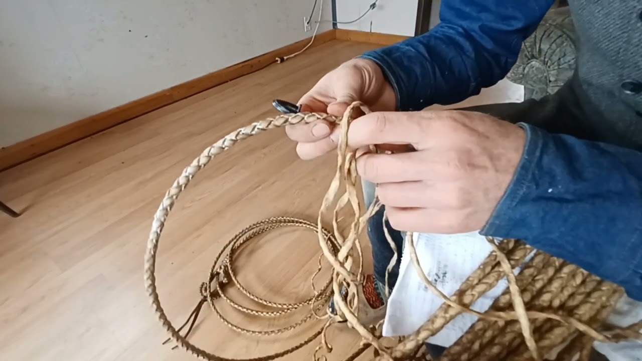 Splicing a broken rawhide reata. Part 1