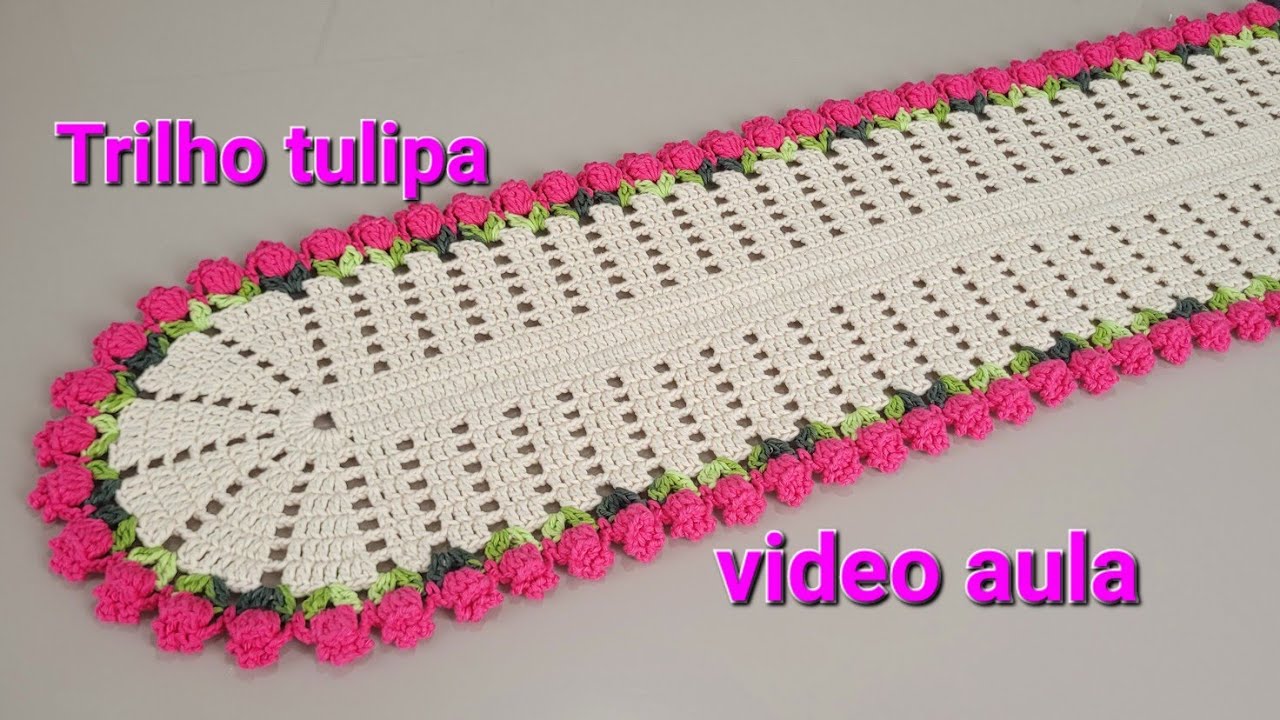 Trilho tulipa video aula Medindo 1,0x27cm #crochet #croche #viral #viralvideo