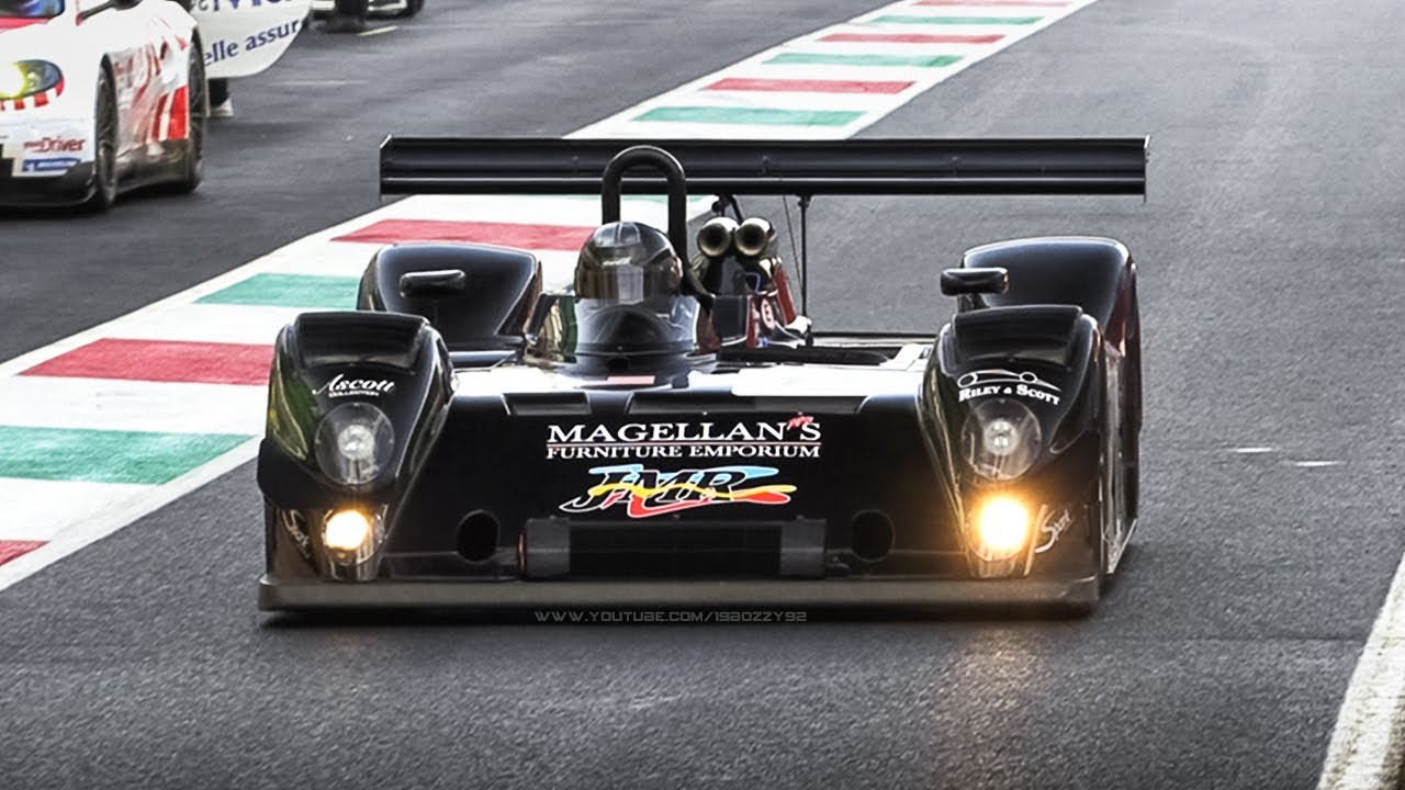 Riley & Scott Mk III C LMP900 Racing on Track: Close Ups, Accelerations & Brutal V8 Sound!
