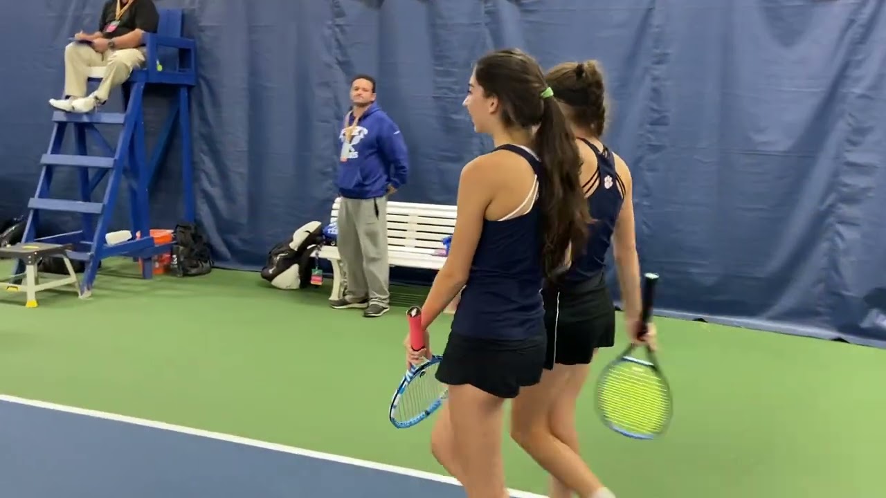 Match point in the 2022 NYSPHSAA Girls Tennis Doubles Championship Match