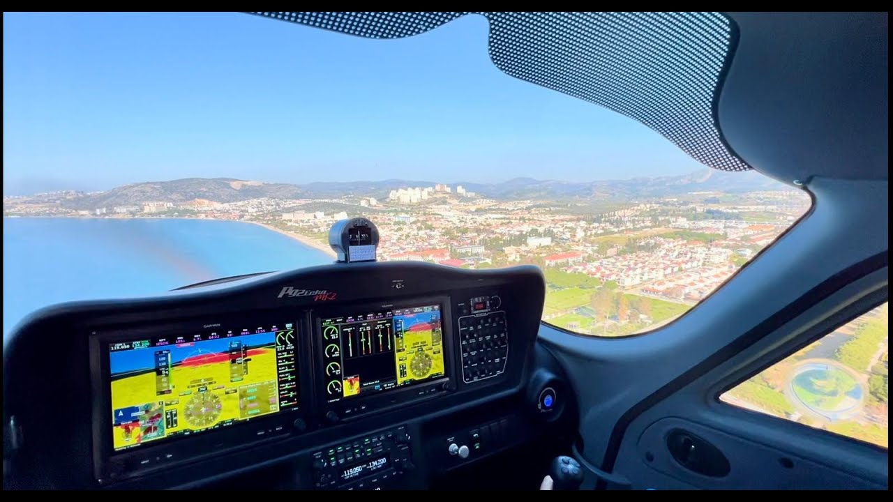 Tecnam P92 Echo MK2 Light Sport Aircraft / LTFB - Soft Tailwind Landing (Cockpit View & TR ATC)
