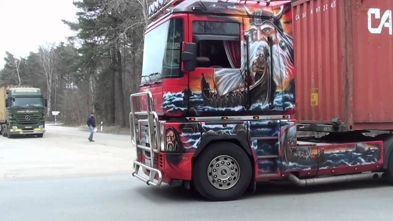 Geiler Renault Magnum rangiert (Lkwvideo)