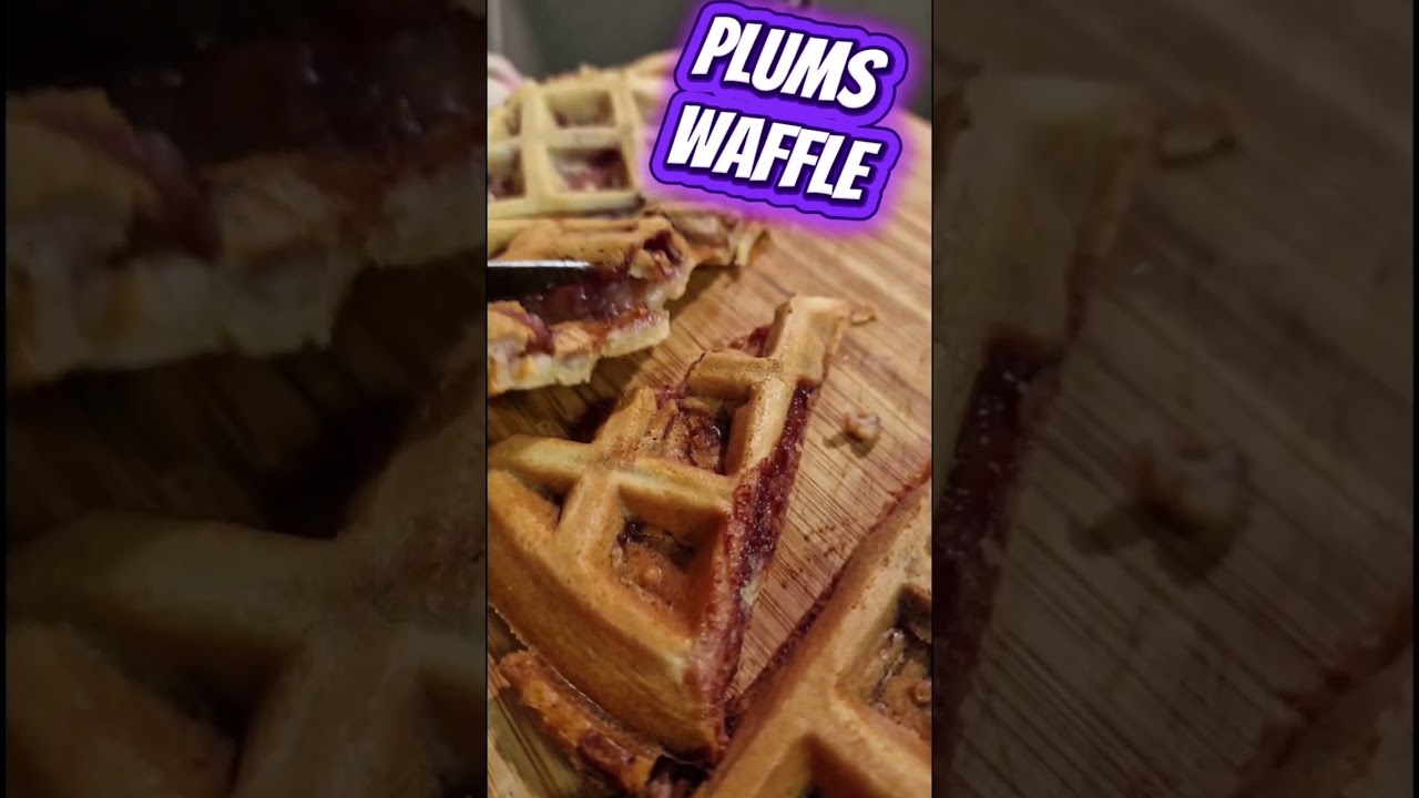 Homemade Waffles: Classic, with Plum Jam & Green!