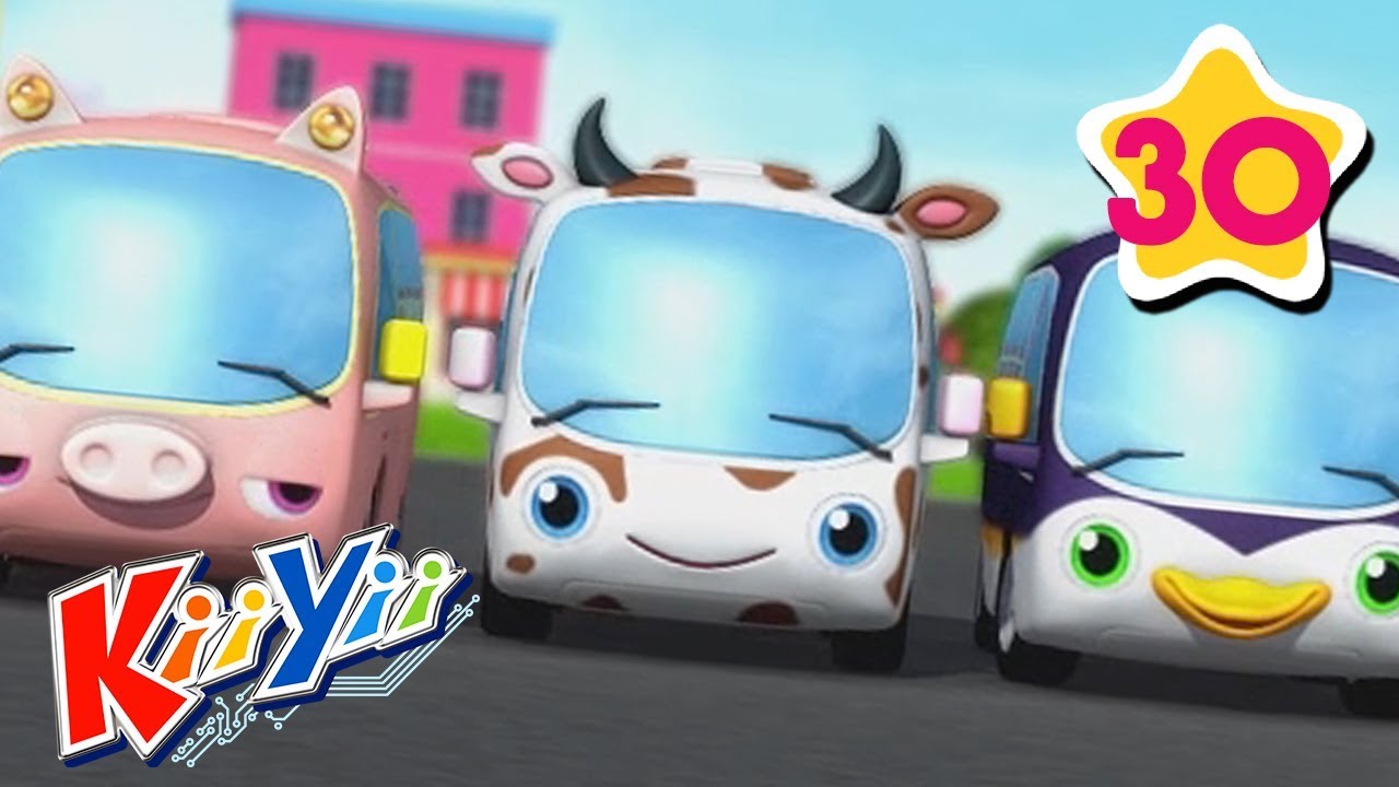 10 Little Buses | ABCs and 123s | by KiiYii | Nursery Rhymes & Kids Songs