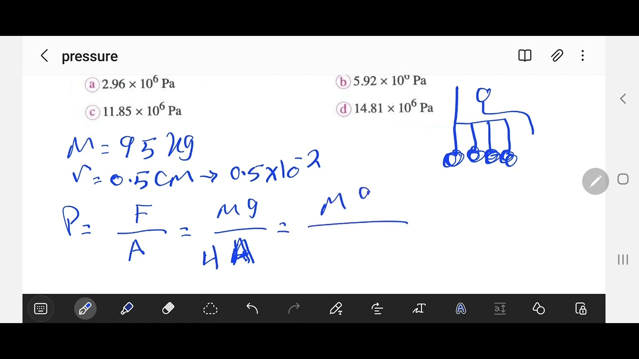 ثانية ثانوي 🤗🤗   حل اسئلة                        Pressure