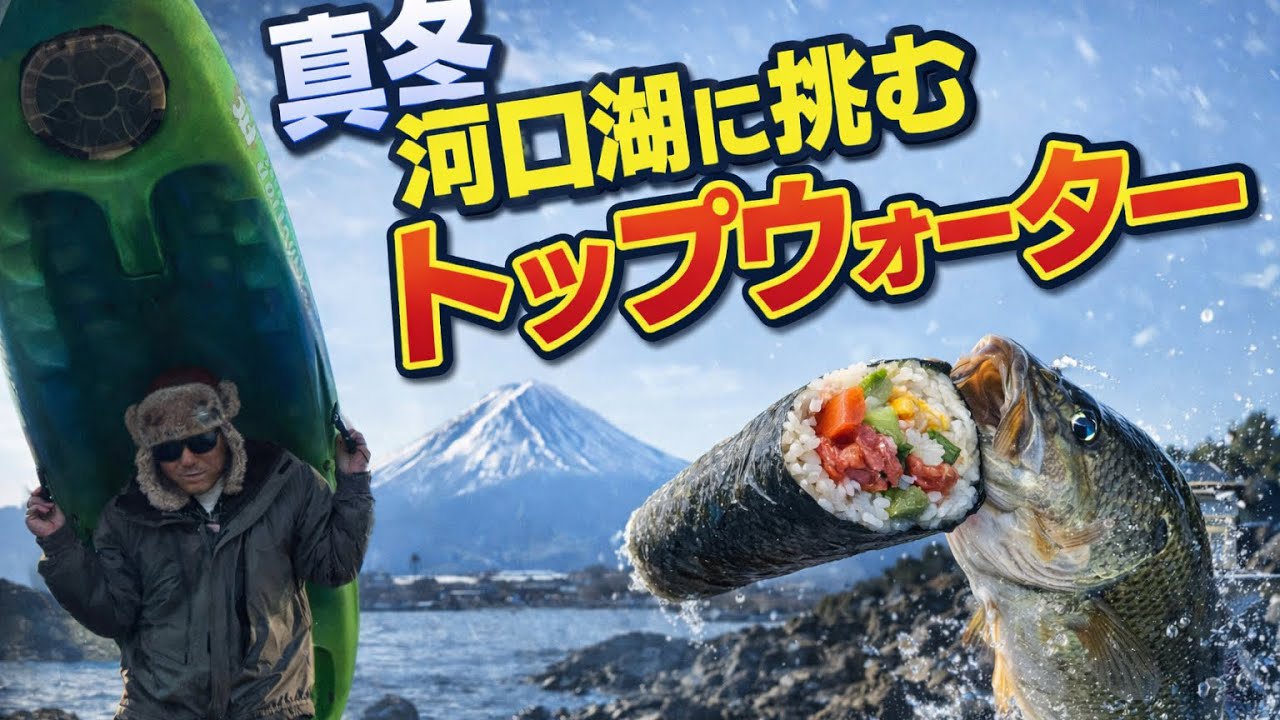 前編【2026年1月河口湖大減水調査】今年初の河口湖と筋筋食堂＃カヤック＃ulキャン＃河口湖