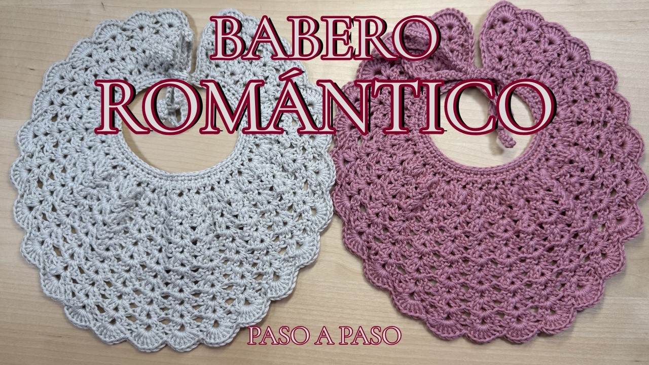 Babero Romántico de Bebé a Crochet 💗 | Tutorial Paso a Paso 🧶