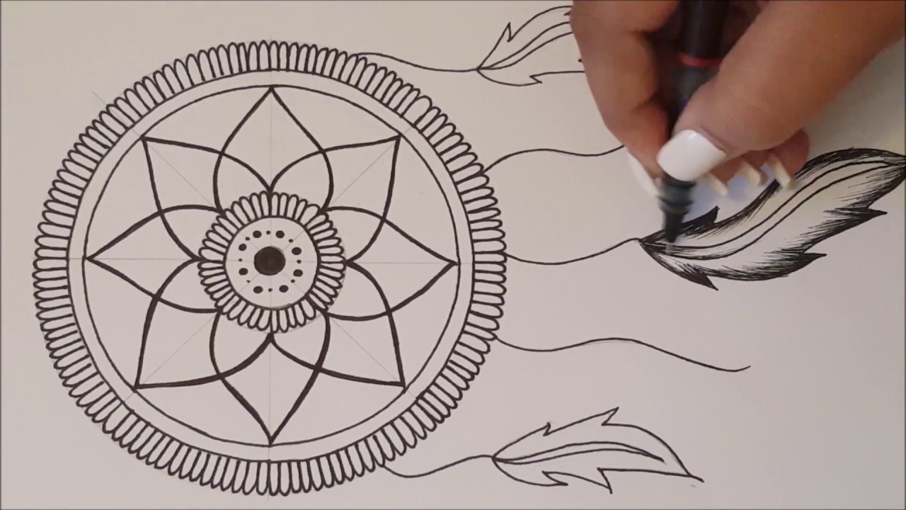 HOW TO DRAW mandala DreamCatcher / Speed Draw