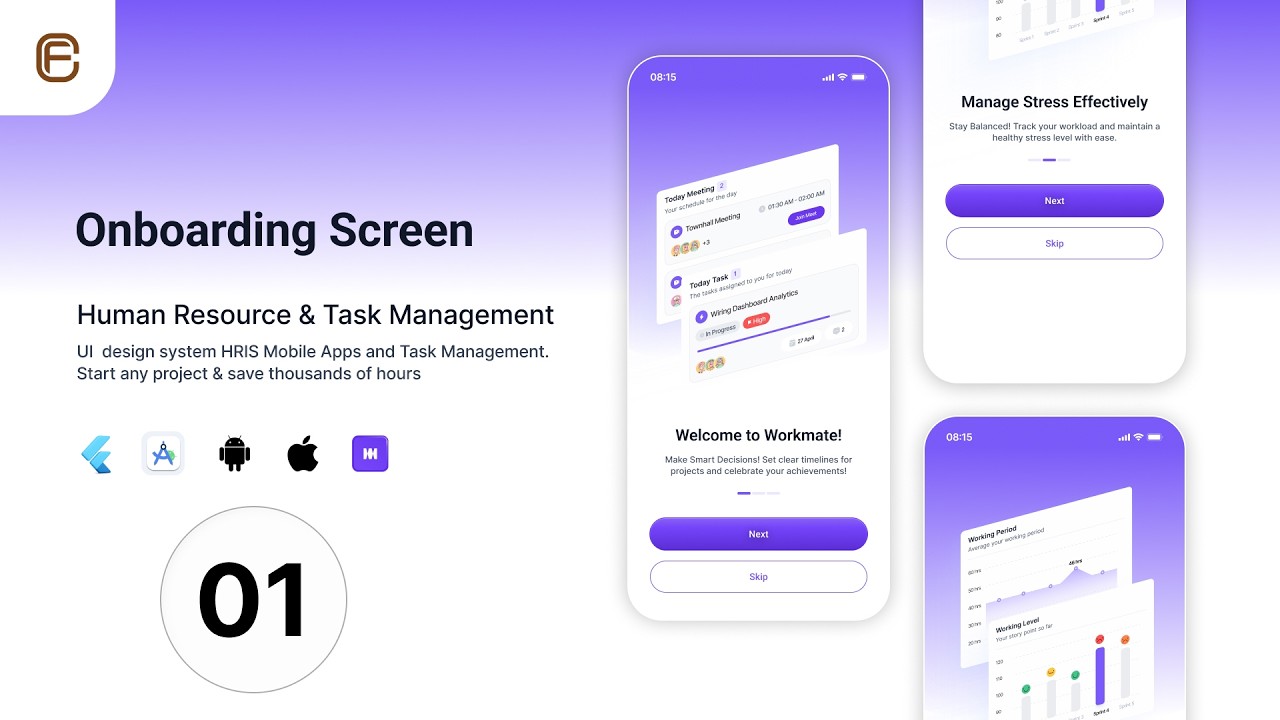 Onboarding Screen of Human Resource & Task Management