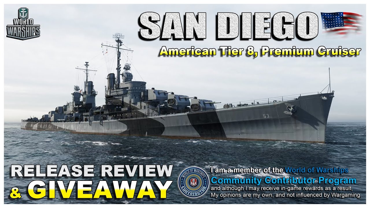 World of Warships: USS SAN DIEGO, Giveaway, American, T8, Premium Cruiser