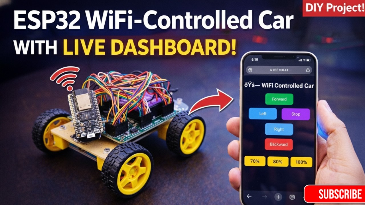 Самодельный робот-машинка на базе ESP32 | Управление с мобильного устройства