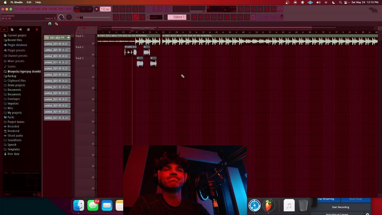 Making a song on a Juice WRLD type beat