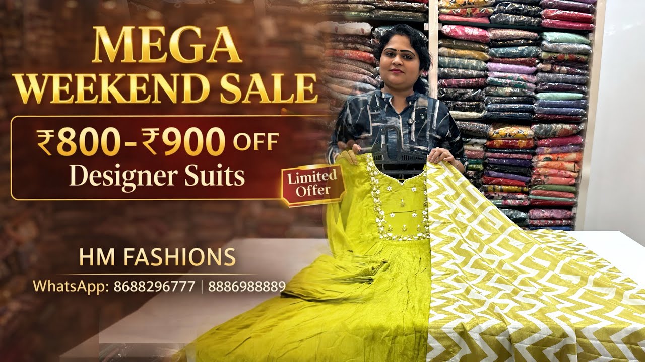 Mega Weekend Sale 🔥 Designer Suits UPTO ₹800–₹900 OFF | ON Premium Collection 🛍️💃