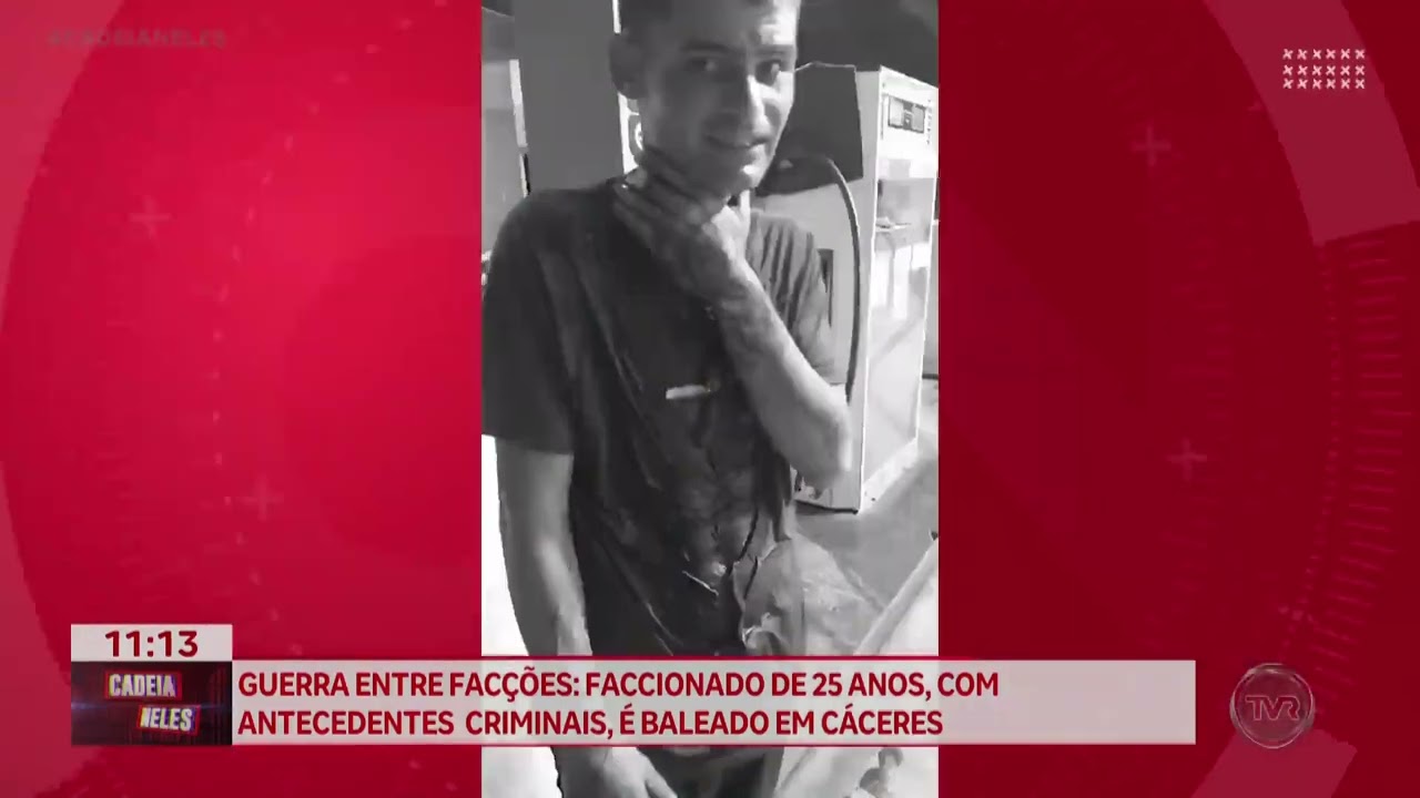 Guerra entre facções; faccionado de 25 anos, com antecedentes criminais, é baleado em Cáceres