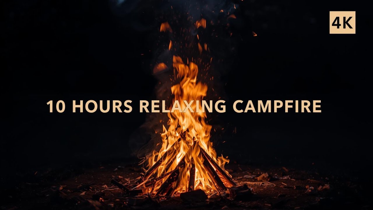 10 Hours Relaxing Campfire 🔥 | Sleep, Study & Meditation Sounds