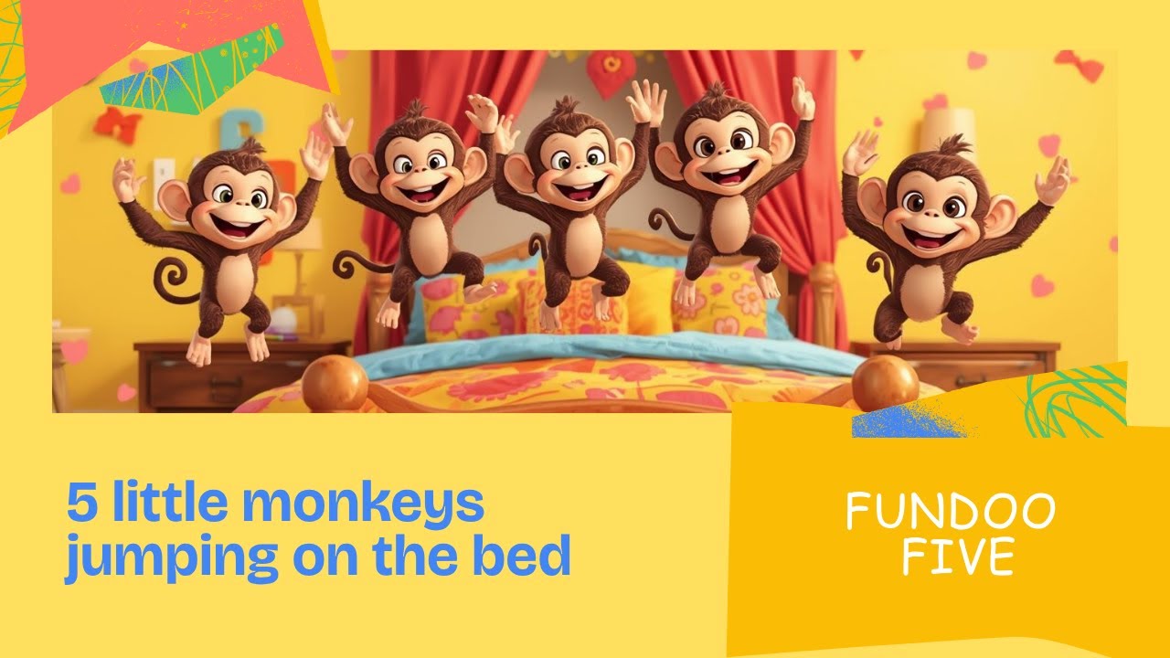 5 Little Monkeys Jumping on the Bed | Nursery Rhymes & Kids Songs