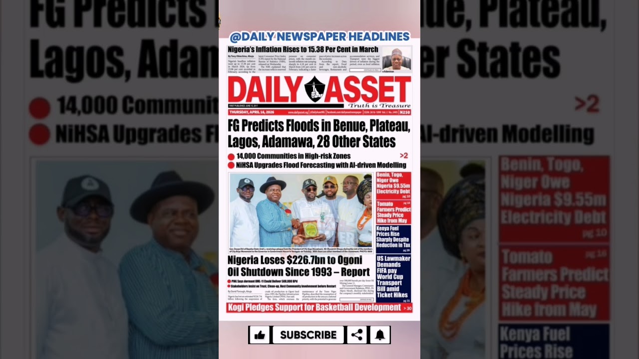 TOP STORIES FROM ACROSS THE COUNTRY ON TODAY'S EDITION OF @DAILY NEWSPAPER HEADLINES 16/4/26 #viral