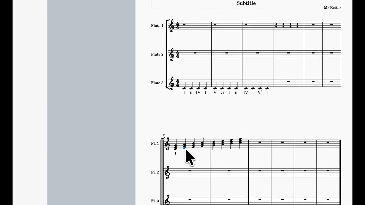 Fanfare Composition Chord progression example