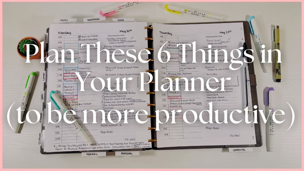 6 Things to Plan in Your Planner to Be More Productive | Custom Functional Planner System