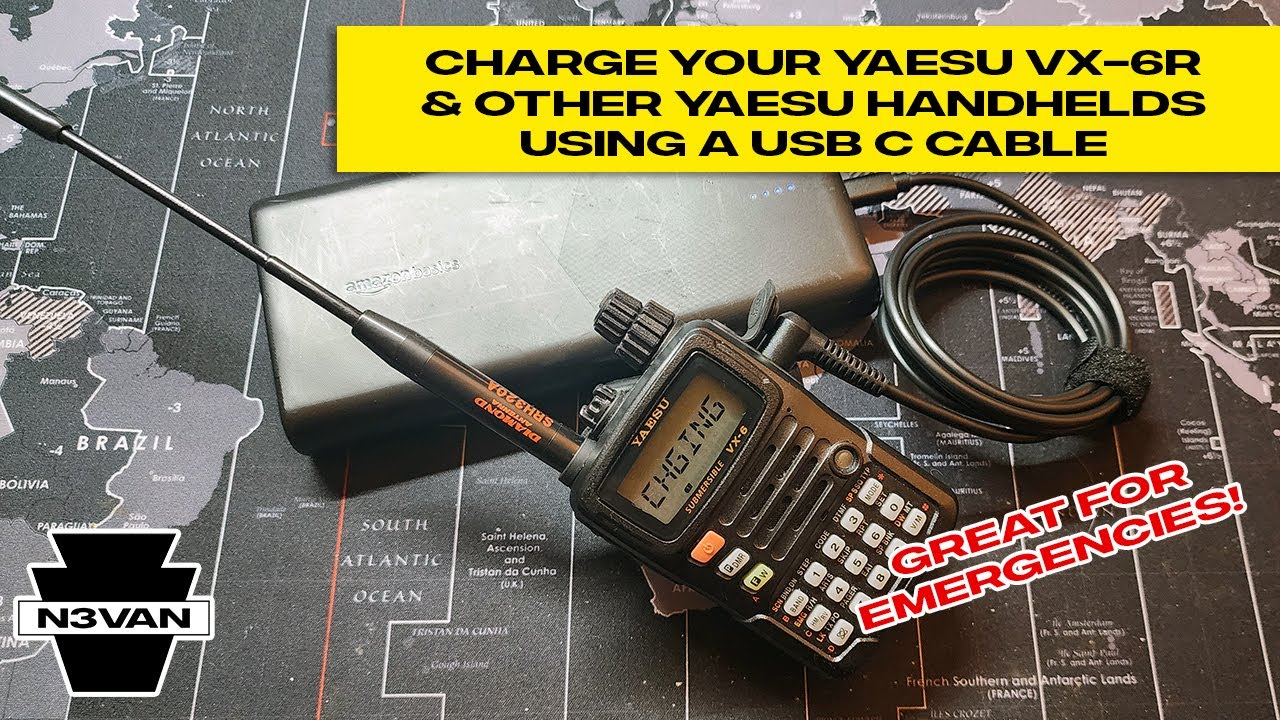 Charge Your Yaesu VX-6R & Other Yaesu Handhelds Using USB C Cable