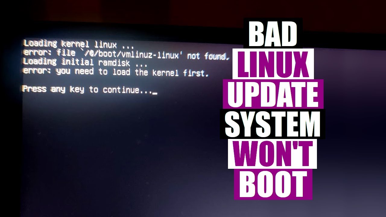 Обновление привело к сбою моей системы Linux. Как это исправить?