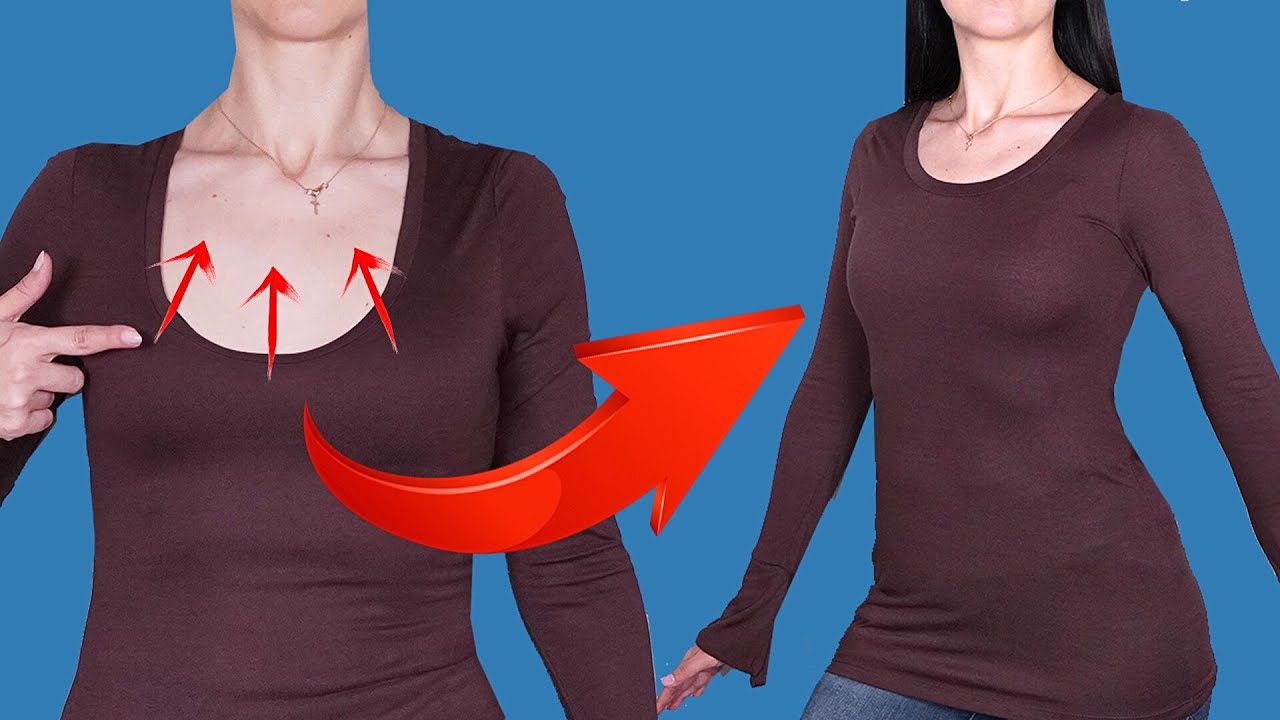 Швейный трюк как уменьшить широкую горловину легко!