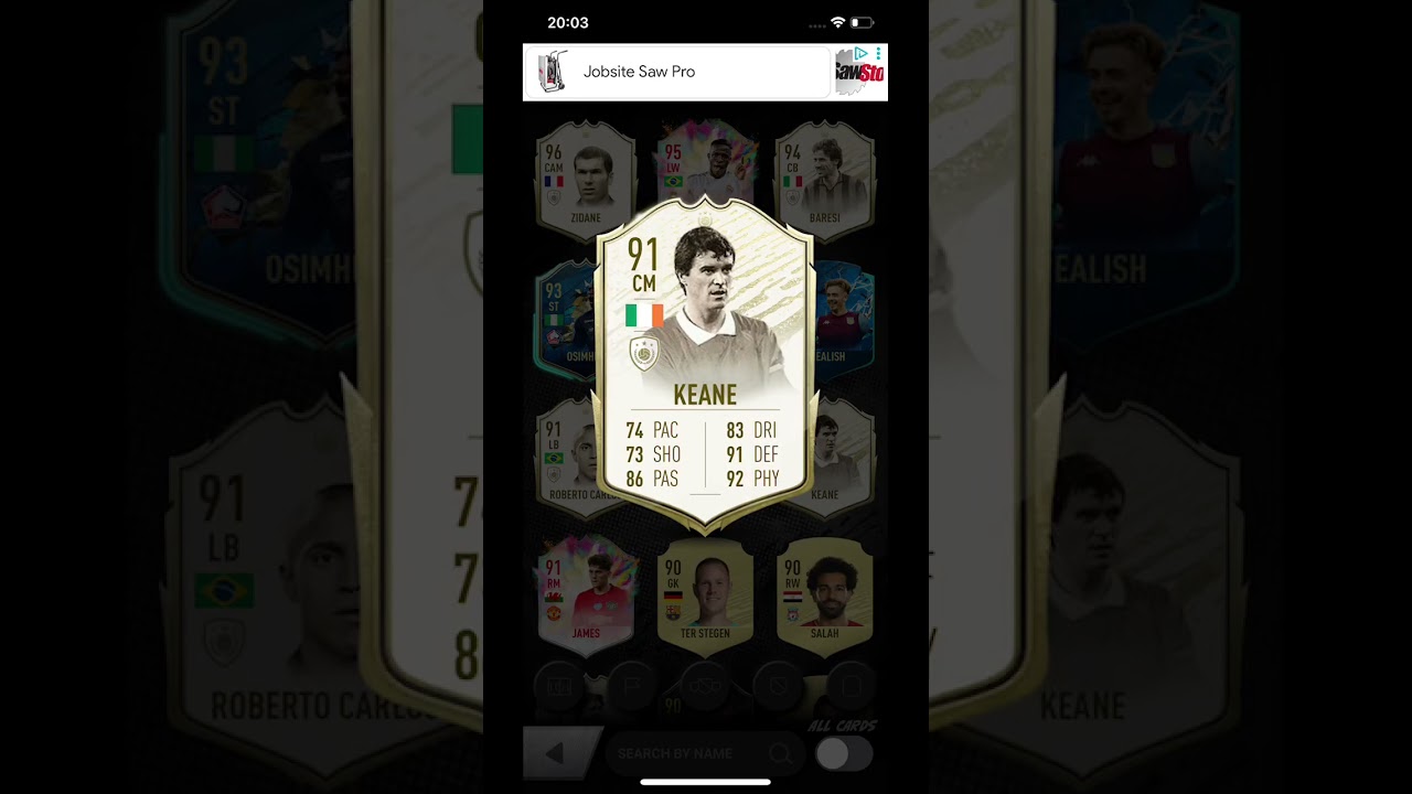 Fifa 23 Roy Keane Pack Opening Prime Icon Card