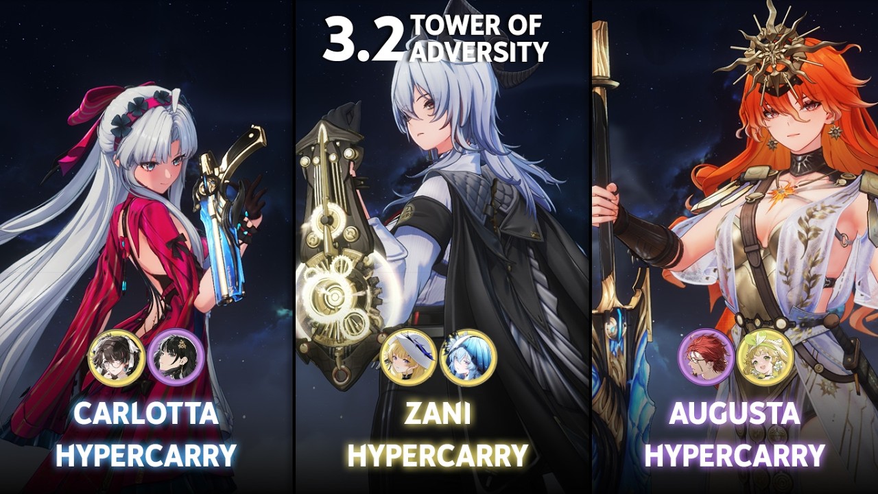S0 Carlotta Hypercarry / S0 Zani Hypercarry / S0 Augusta Hypercarry | ToA 3.2 | Wuthering Waves