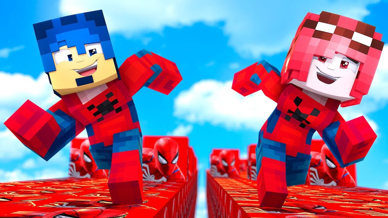 Minecraft ITA - LA CORSA DEI LUCKYBLOCK DI SPIDER-MAN!!