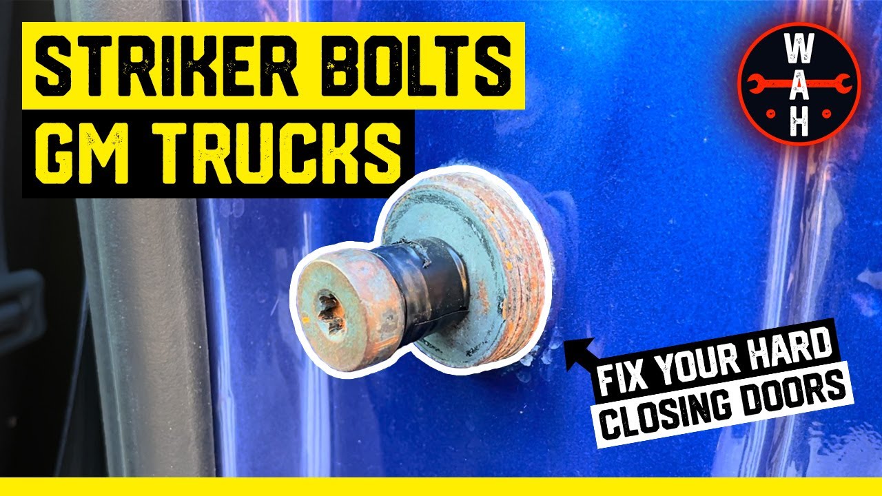 How to fix HARD CLOSING DOORS on a Chevy GMC Squarebody by replacing STRIKER BOLTS [Wrench At Home]