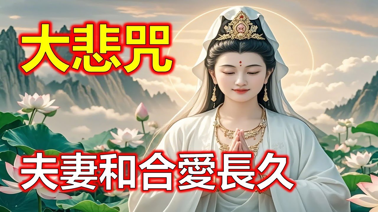 大悲咒最好聽的版本，你沒聽過的大悲咒，大悲咒夜夜念，百年好合夫妻好。#大悲咒#觀世音菩薩#準提咒#准提咒