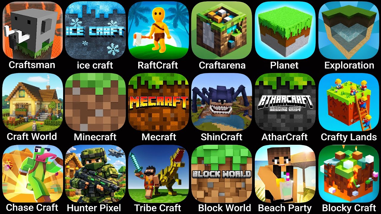 Craftsman,Ice Craft,RaftCraft,Craftarena,Minecraft,Planet,Beach Party Craft,TrtbeCraft,Chase Crafter