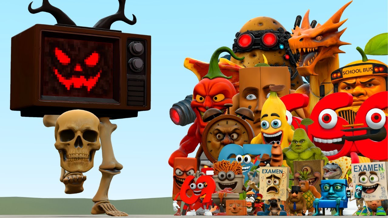 New Halloween Mastodontico Telepiedone Vs All Roblox Steal A Brainrot Characters In Garry's Mod