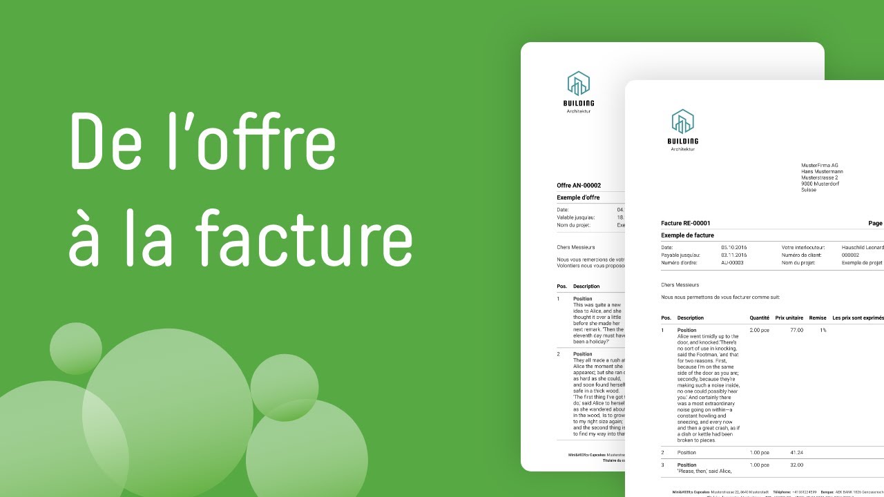 De l'offre à la facture | bexio Support