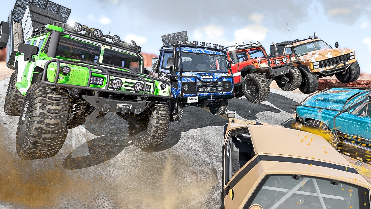 Crazy 4x4 Off Road Race | Extreme BeamNG Drive Road Rage