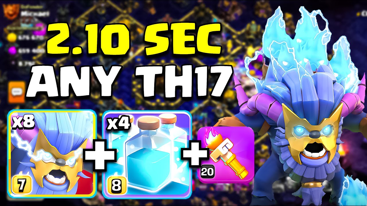 Стратегия атаки TH17 Super Yeti + Cl + Heroic Torch | Стратегия атаки рангового боя TH17 в coc