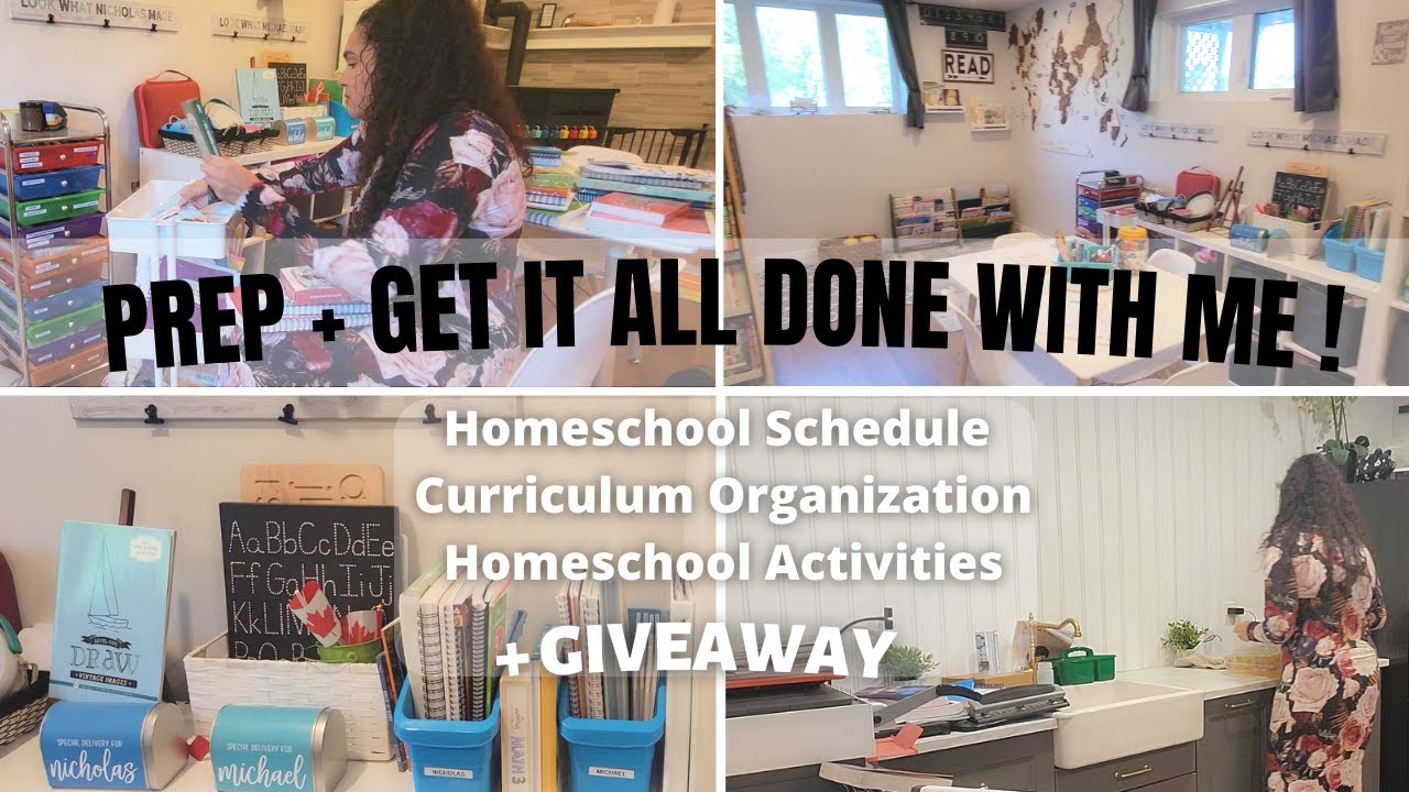 HOMESCHOOL PREP & ORGANIZE WITH ME  | HOMESCHOOL CURRICULUM, SCHEDULE, ACTIVITIES + GIVEAWAY