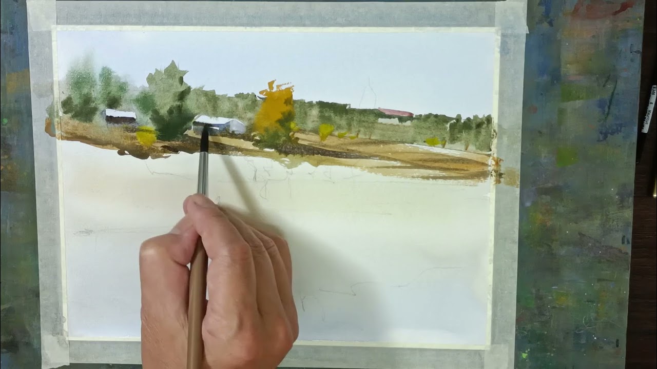 秋天詩意｜葉春新Ahsin【水彩風景示範 Watercolor Painting】