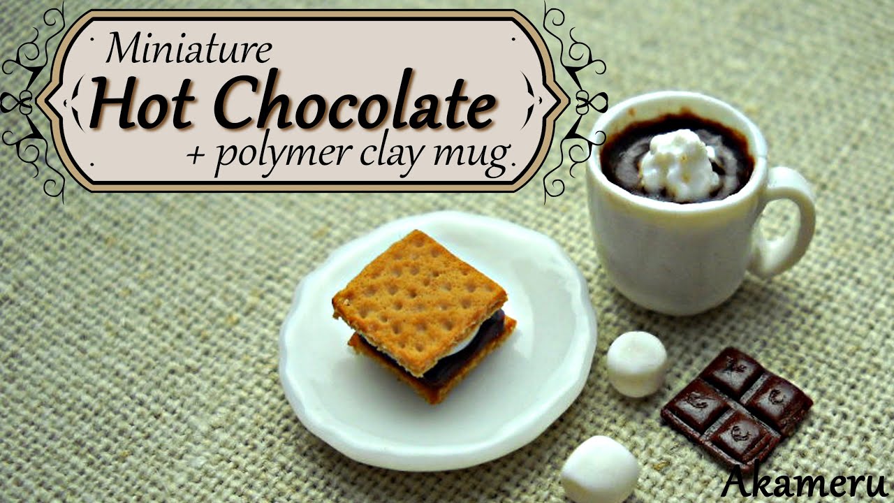 Miniature Hot Chocolate + Mug - Polymer Clay Tutorial