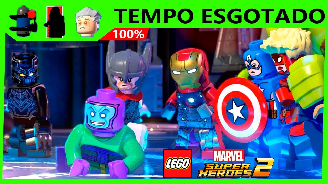 LEGO Marvel Super Heroes 2 #123 TEMPO ESGOTADO 100% MINIKITS STAN LEE E PERSONAGEM